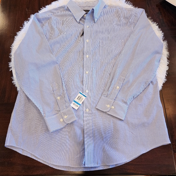 Club Room Men's Shirt Blue Pencil Stripe/ 17 1/2 34-35/ NWT - Picture 2 of 15